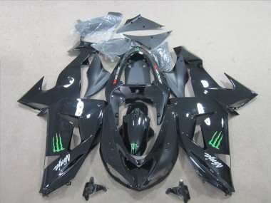 Black Green Monster Ninja 2006-2007 Kawasaki ZX10R Motorcycle Fairings