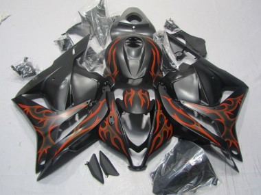 Black Orange Flame 2009-2012 Honda CBR600RR Motorcycle Fairings