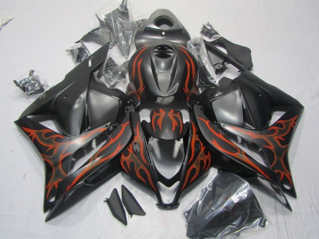 Black Orange Flame 2009-2012 Honda CBR600RR Motorcycle Fairings Black Orange Flame 2009-2012 Honda CBR600RR Motorcycle Fairings