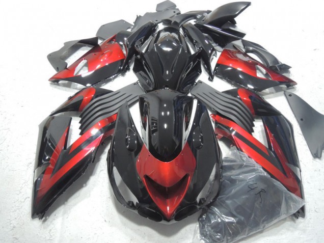 Black Red 2006-2011 Kawasaki ZX14R ZZR1400 Motorcycle Fairings Black Red 2006-2011 Kawasaki ZX14R ZZR1400 Motorcycle Fairings