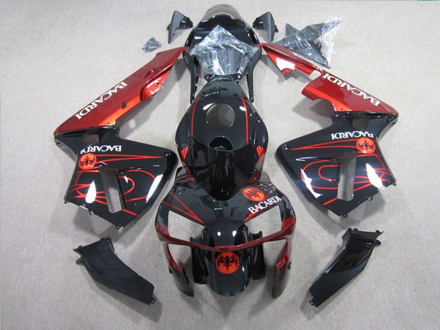 Black Red BACARDI 2005-2006 Honda CBR600RR Motorcycle Fairings Black Red BACARDI 2005-2006 Honda CBR600RR Motorcycle Fairings