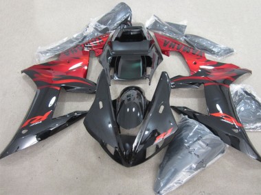 Black Red Decal 2002-2003 Yamaha YZF R1 Motorcycle Fairings