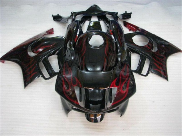 Black Red Flame 1995-1998 Honda CBR600 F3 Motorcycle Fairings