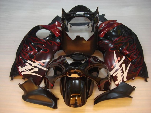 Black Red Flame 1996-2007 Suzuki GSXR 1300 Hayabusa Motorcycle Fairings Black Red Flame 1996-2007 Suzuki GSXR 1300 Hayabusa Motorcycle Fairings