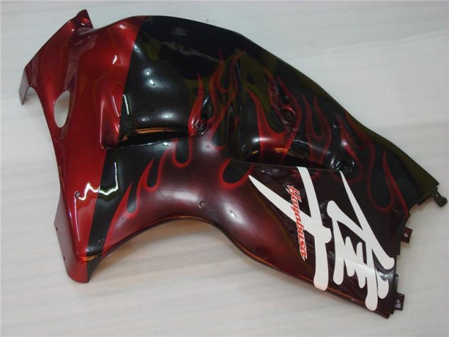 Black Red Flame 1996-2007 Suzuki GSXR 1300 Hayabusa Motorcycle Fairings Black Red Flame 1996-2007 Suzuki GSXR 1300 Hayabusa Motorcycle Fairings