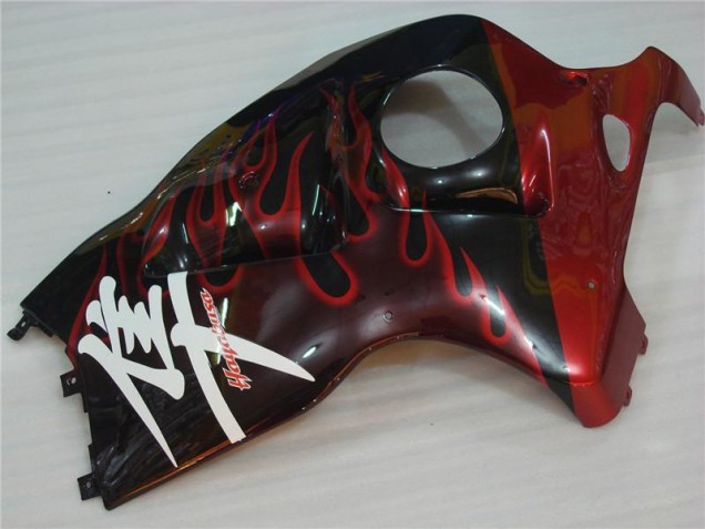 Black Red Flame 1996-2007 Suzuki GSXR 1300 Hayabusa Motorcycle Fairings Black Red Flame 1996-2007 Suzuki GSXR 1300 Hayabusa Motorcycle Fairings