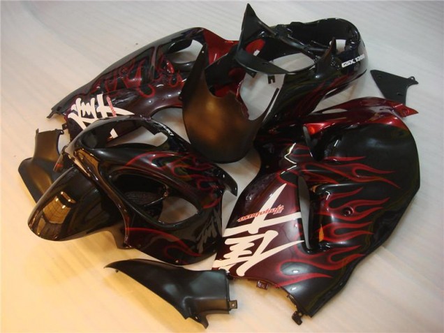 Black Red Flame 1996-2007 Suzuki GSXR 1300 Hayabusa Motorcycle Fairings Black Red Flame 1996-2007 Suzuki GSXR 1300 Hayabusa Motorcycle Fairings