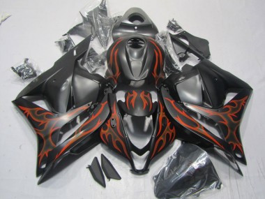 Black Red Flame 2009-2012 Honda CBR600RR Motorcycle Fairings