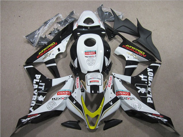 Black Red White DENSO 2007-2008 Honda CBR600RR Motorcycle Fairings Black Red White DENSO 2007-2008 Honda CBR600RR Motorcycle Fairings