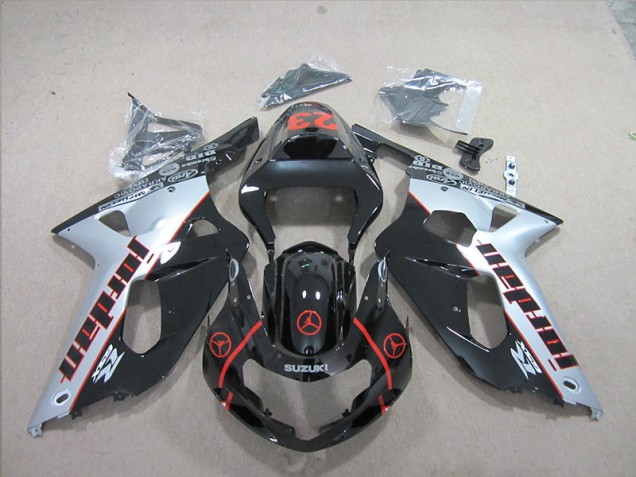Black Silver 2001-2003 Suzuki GSXR 600 Motorcycle Fairings Black Silver 2001-2003 Suzuki GSXR 600 Motorcycle Fairings