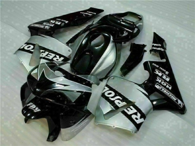 Black Silver Repsol 2005-2006 Honda CBR600RR Motorcycle Fairings Black Silver Repsol 2005-2006 Honda CBR600RR Motorcycle Fairings