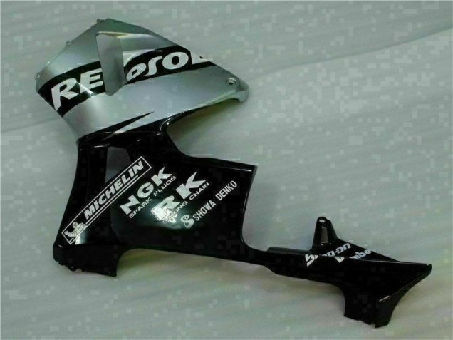 Black Silver Repsol 2005-2006 Honda CBR600RR Motorcycle Fairings Black Silver Repsol 2005-2006 Honda CBR600RR Motorcycle Fairings