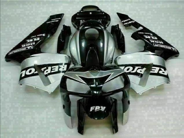 Black Silver Repsol 2005-2006 Honda CBR600RR Motorcycle Fairings Black Silver Repsol 2005-2006 Honda CBR600RR Motorcycle Fairings
