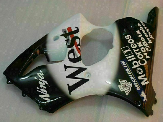 Black West Ninja 2000-2002 Kawasaki ZX6R Motorcycle Fairings Black West Ninja 2000-2002 Kawasaki ZX6R Motorcycle Fairings