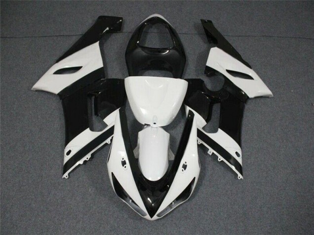 Black White 2005-2006 Kawasaki ZX6R Motorcycle Fairing Black White 2005-2006 Kawasaki ZX6R Motorcycle Fairing