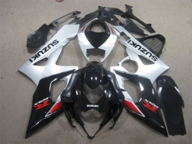 Black White 2005-2006 Suzuki GSXR 1000 Motorcycle Fairings