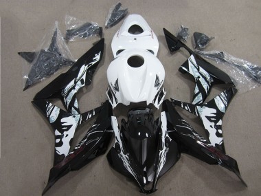 Black White 2007-2008 Honda CBR600RR Motorcycle Fairings