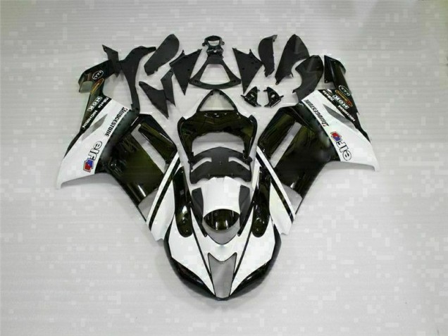 Black White 2007-2008 Kawasaki ZX6R Motorcycle Fairing Black White 2007-2008 Kawasaki ZX6R Motorcycle Fairing