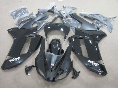 Black White 2007-2008 Kawasaki ZX6R Motorcycle Fairings