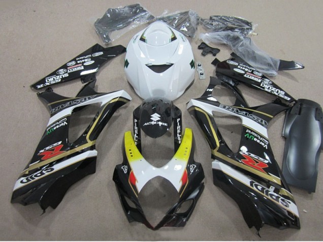 Black White 2007-2008 Suzuki GSXR 1000 Motorcycle Fairings Black White 2007-2008 Suzuki GSXR 1000 Motorcycle Fairings