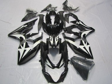 Black White 2009-2016 Suzuki GSXR 1000 Motorcycle Fairings