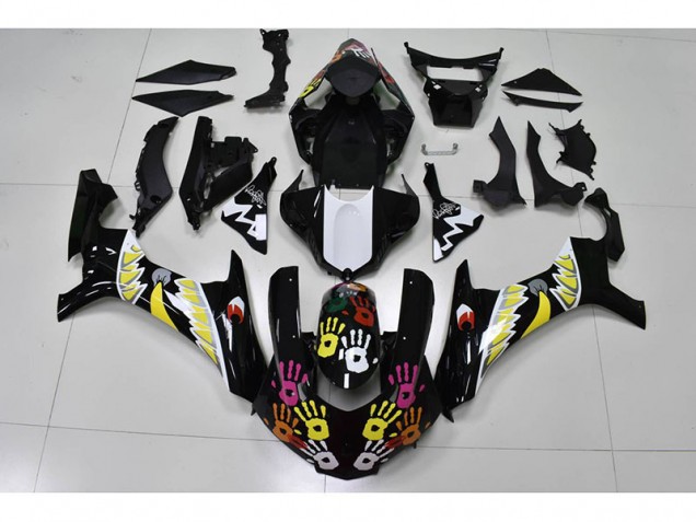 Black White 2015-2019 Yamaha YZF R1 Motorcycle Fairings Black White 2015-2019 Yamaha YZF R1 Motorcycle Fairings