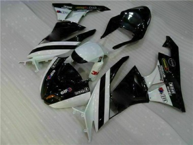 Black White 3M Touch4 2009-2012 Kawasaki ZX6R Motorcycle Fairing