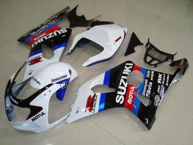 Black White Blue 2000-2002 Suzuki GSXR 1000 Motorcycle Fairings