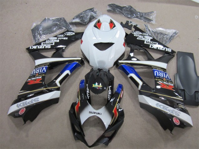 Black White Blue 2007-2008 Suzuki GSXR 1000 Motorcycle Fairings Black White Blue 2007-2008 Suzuki GSXR 1000 Motorcycle Fairings