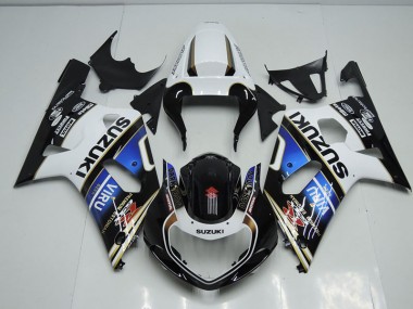 Black White Blue Viru 2001-2003 Suzuki GSXR 750 Motorcycle Fairings