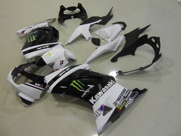 Black White Monster 2008-2012 Kawasaki ZX250R Motorcycle Fairing Black White Monster 2008-2012 Kawasaki ZX250R Motorcycle Fairing