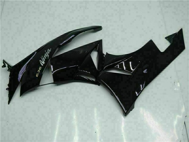 Black White Ninja 636 2009-2012 Kawasaki ZX6R Motorcycle Fairings