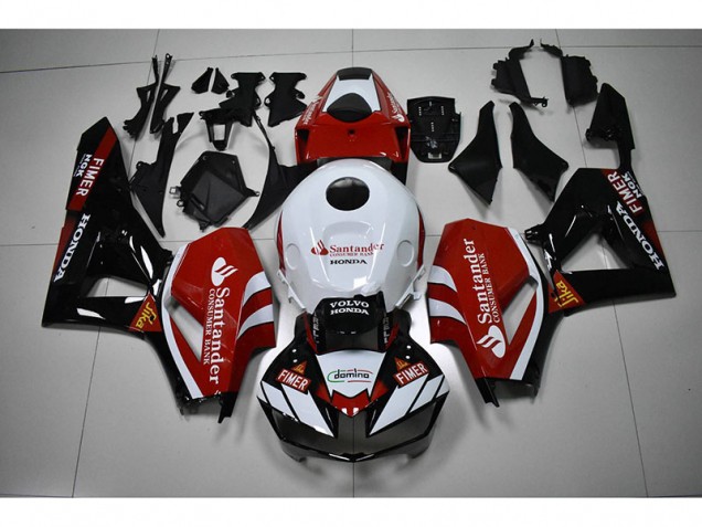 Black White Red Santander 2012-2016 Honda CBR1000RR Motorcycle Fairings
