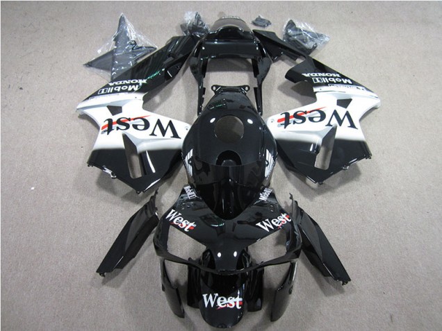 Black White West 2005-2006 Honda CBR600RR Motorcycle Fairings Black White West 2005-2006 Honda CBR600RR Motorcycle Fairings