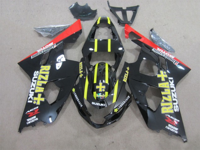 Black Yellow Rizla 2004-2005 Suzuki GSXR 600 Motorcycle Fairing Black Yellow Rizla 2004-2005 Suzuki GSXR 600 Motorcycle Fairing