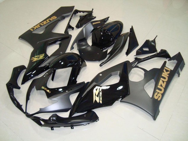 Black with Gold Decals 2005-2006 Suzuki GSXR 1000 Motorcycle Fairings Black with Gold Decals 2005-2006 Suzuki GSXR 1000 Motorcycle Fairings