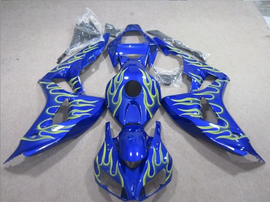 Blue Green Flame 2006-2007 Honda CBR1000RR Motorcycle Fairings