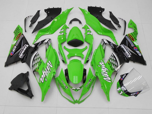 Green Black 11 2013-2018 Kawasaki ZX6R Motorcycle Fairings Green Black 11 2013-2018 Kawasaki ZX6R Motorcycle Fairings