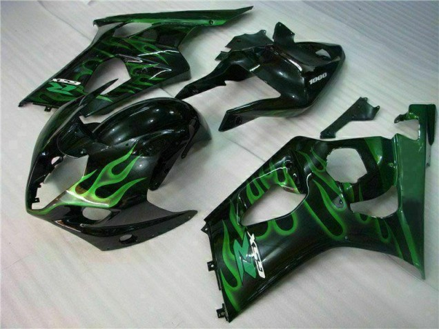 Green Black 2003-2004 Suzuki GSXR 1000 Motorcycle Fairings Green Black 2003-2004 Suzuki GSXR 1000 Motorcycle Fairings