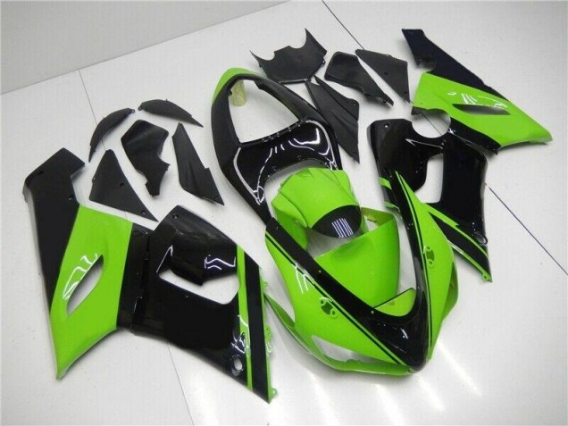 Green Black 2005-2006 Kawasaki ZX6R Motorcycle Fairing Green Black 2005-2006 Kawasaki ZX6R Motorcycle Fairing