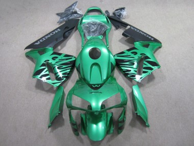 Green Black 2007-2008 Honda CBR600RR Motorcycle Fairings
