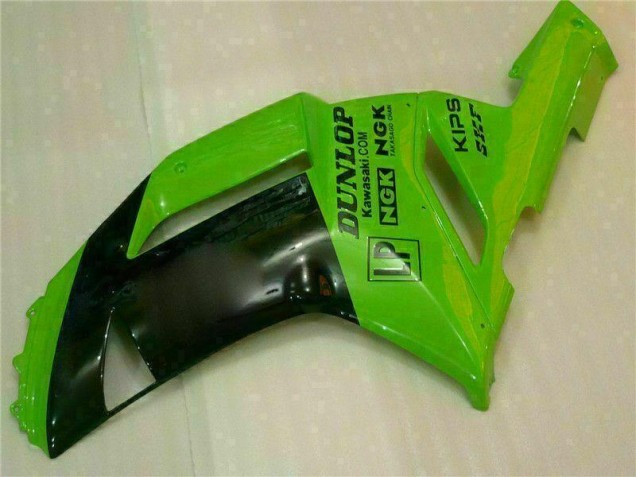 Green Black Dunlop 2007-2008 Kawasaki ZX6R Motorcycle Fairings Green Black Dunlop 2007-2008 Kawasaki ZX6R Motorcycle Fairings