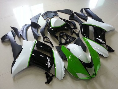 Green Black White 2007-2008 Kawasaki ZX6R Motorcycle Fairings
