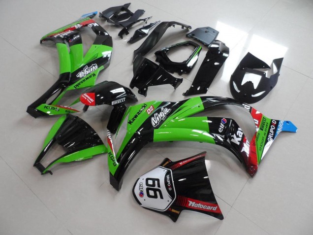 Green Black with Number 66 2011-2015 Kawasaki ZX10R Motorcycle Fairings Green Black with Number 66 2011-2015 Kawasaki ZX10R Motorcycle Fairings