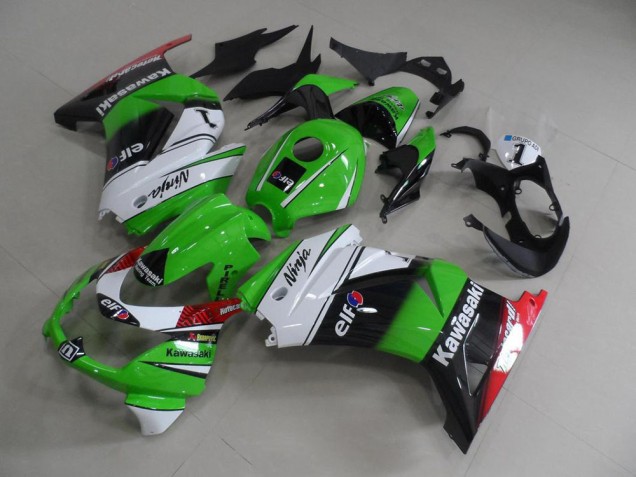 Green White Black 2008-2012 Kawasaki ZX250R Motorcycle Fairing Green White Black 2008-2012 Kawasaki ZX250R Motorcycle Fairing