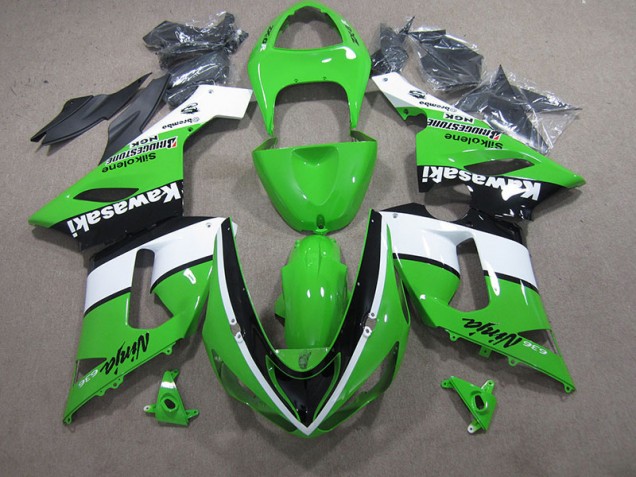 Green White Black Ninja 636 2005-2006 Kawasaki ZX6R Motorcycle Fairings
