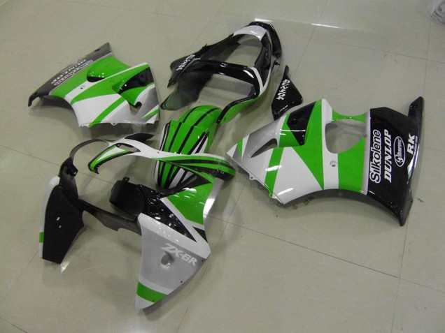 Green White Stripe 2000-2002 Kawasaki ZX6R Motorcycle Fairings Green White Stripe 2000-2002 Kawasaki ZX6R Motorcycle Fairings