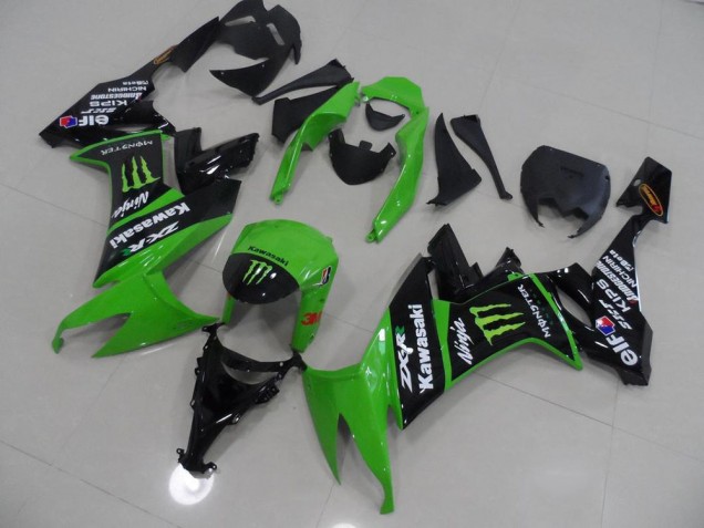 Green and Black Monster 2008-2010 Kawasaki ZX10R Motorcycle Fairings Green and Black Monster 2008-2010 Kawasaki ZX10R Motorcycle Fairings