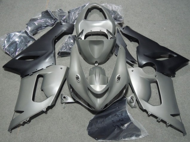Grey Black 2005-2006 Kawasaki ZX6R Motorcycle Fairings Grey Black 2005-2006 Kawasaki ZX6R Motorcycle Fairings