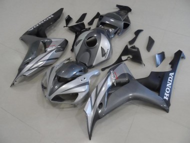 Grey Silver and Matte Black 2006-2007 Honda CBR1000RR Motorcycle Fairings